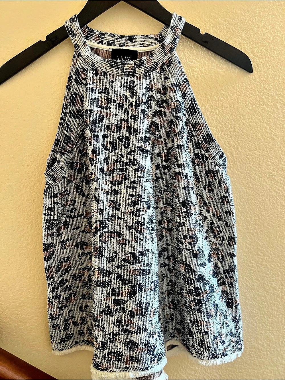 W5 by Anthropologie Y2K Animal Print Halter Top Made in USA Size Small